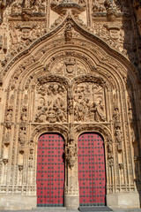 Obraz premium epiphany scene in flamboyant gotic syle of the cathedral of Salamanca in the historic center of the city