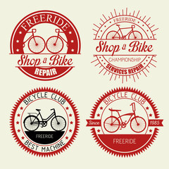 Fototapeta na wymiar set bicycle shop emblem with repair service