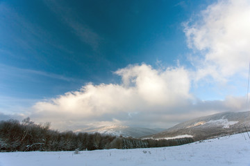 Fototapeta na wymiar View to Polonina Wetlinska (Wetlinska Clearing), Bieszczady Mountains, Bieszczady National Park, Carpathians Mountains, Poland
