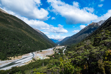 Fototapeta na wymiar Beautiful scenery in Arthur Pass National park, New Zealand.