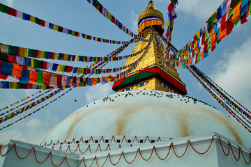 Stupa Bodhnath Kathmandu, Nepal - October 12, 2018