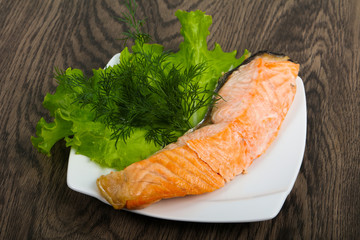 Steamed salmon