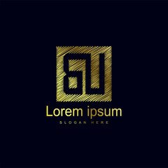 Initial Letter BU Logo Template Vector Design