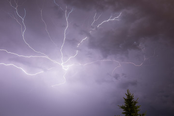 Anvil Crawler Lightning Strike Above Apartment Complex