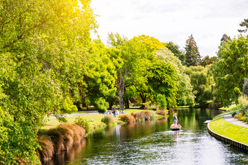 View of the river in Christchurch Botanic garden.