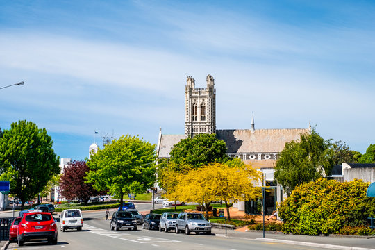 2018 Nov 2nd, New Zealand, Timaru, View of Anglican Church.