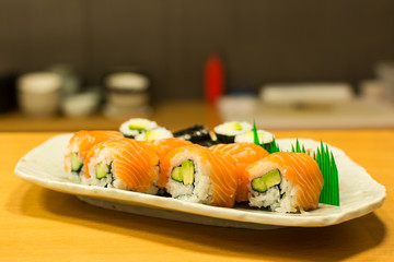 sushi with salmon