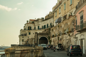 Obraz na płótnie Canvas Amalfi Coast Road trip adventure Traffic Through Tunnel