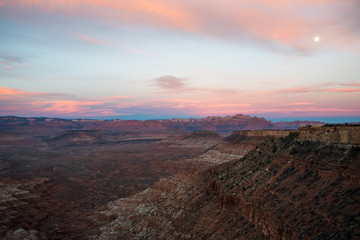 View of Zion from Gooseberry Mesa at sunset
