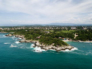Fototapeta na wymiar Aerial view to Manzanillo beach in Puerto Escondido