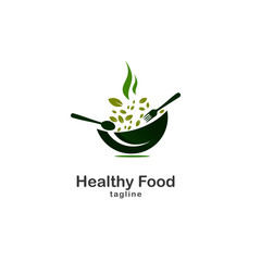 Healthy Food Logo Template Stock Vector