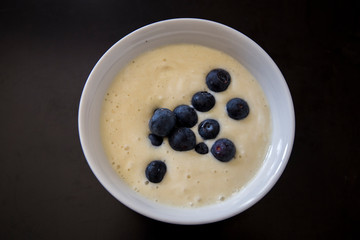 Smoothie bowl with banana,blueberry