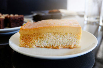 milk cake slice sweet food piece of dessert delicious top view milk cake vanilla slice