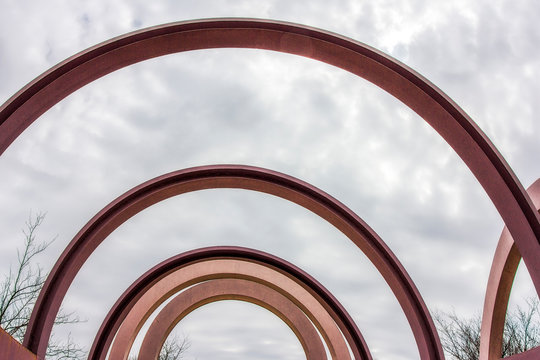 Curved Metal Beams In The Sky In Highland Park Rochester, New York