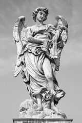 Fototapeta na wymiar ROME, ITALY - MARCH 27, 2015: Angel with the whips - Ponte Sant'Angelo - Angels bridge - designed by Lazzaro Morelli