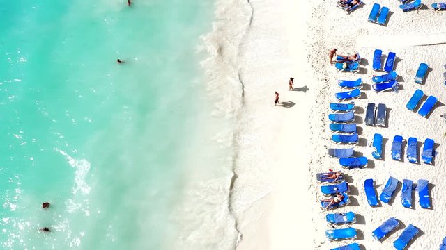 Aerial view of a beautiful caribbean beach resort in La Romana, Dominican Republic