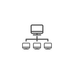 Shopping line icon vector isolated on white background