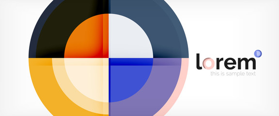 Obraz premium Modern geometric circles abstract background, colorful round shapes with shadow effects