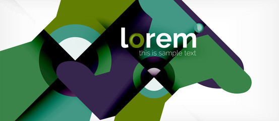 Geometric colorful shapes composition abstract background. Minimal dynamic design