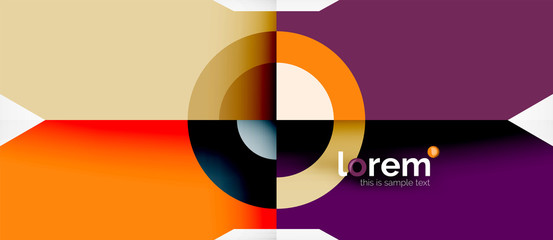 Fototapeta premium Geometric colorful shapes composition abstract background. Minimal dynamic design