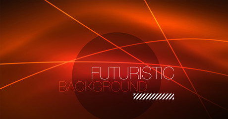 Neon glowing magic background, neon banner, night sky wallpaper. Magic light effect. Christmas abstract pattern.