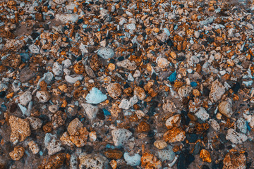 Pebbles, sand and water textures