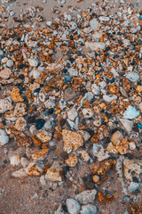 Pebbles, sand and water textures