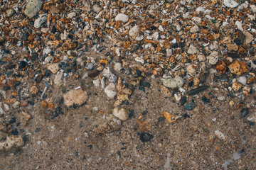 Pebbles, sand and water textures