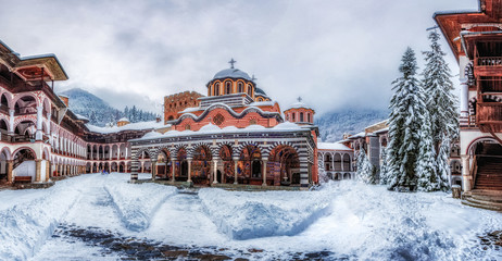 Rila Monastery in winter	