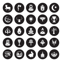 Religion icons set on white background