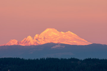 Sunset on Mount Baker, Washington