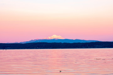 Sunset on Mount Baker, Washington