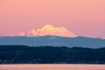 Sunset on Mount Baker, Washington