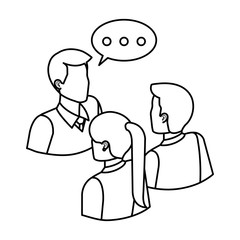 business people talking with speech bubble