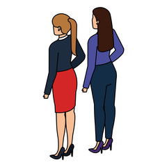 elegant businesswoman back avatar character