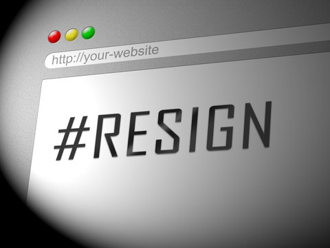 Resign Computer Hashtag Means Quit Or Resignation From Job Government Or President