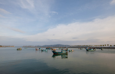Fototapeta premium Fishing boat on the sea in Vietnam