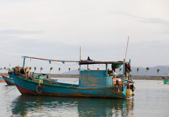 Fishing boat on the sea in Vietnam