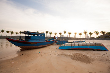 Fototapeta premium Fishing boat on the sea in Vietnam