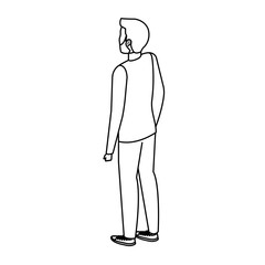 elegant businessman back avatar character