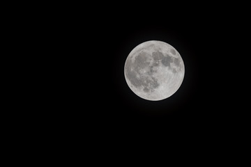 full moon on a black sky in december