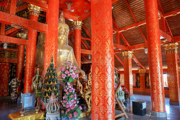 Fototapeta na wymiar Beautiful landscape of ancient temple in wat wangkam Temple, Khao Wong, Kalasin, Thailand