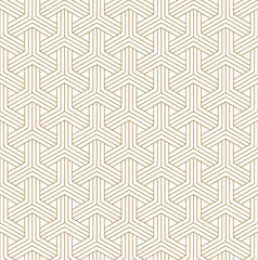Seamless japanese pattern shoji kumiko in golden.