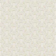 Seamless japanese pattern shoji kumiko in golden.