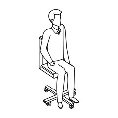 young man in the office chair character
