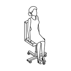 young woman in the office chair