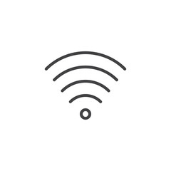 Wireless network outline icon. linear style sign for mobile concept and web design. wi-fi signal simple line vector icon. Symbol, logo illustration. Pixel perfect vector graphics