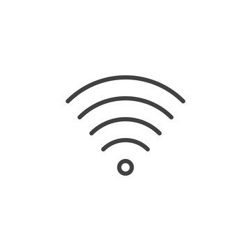 Wireless network outline icon. linear style sign for mobile concept and web design. wi-fi signal simple line vector icon. Symbol, logo illustration. Pixel perfect vector graphics