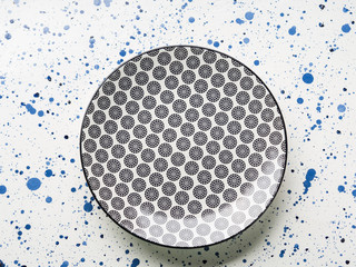 Empty porcelain china dish on white background