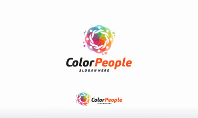 Colorful People Beat logo vector, Community logo designs template, design concept, logo, logotype element for template